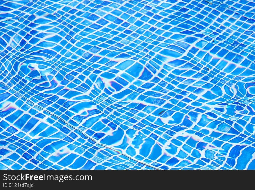 Clear and cool water in swimming pool. Clear and cool water in swimming pool