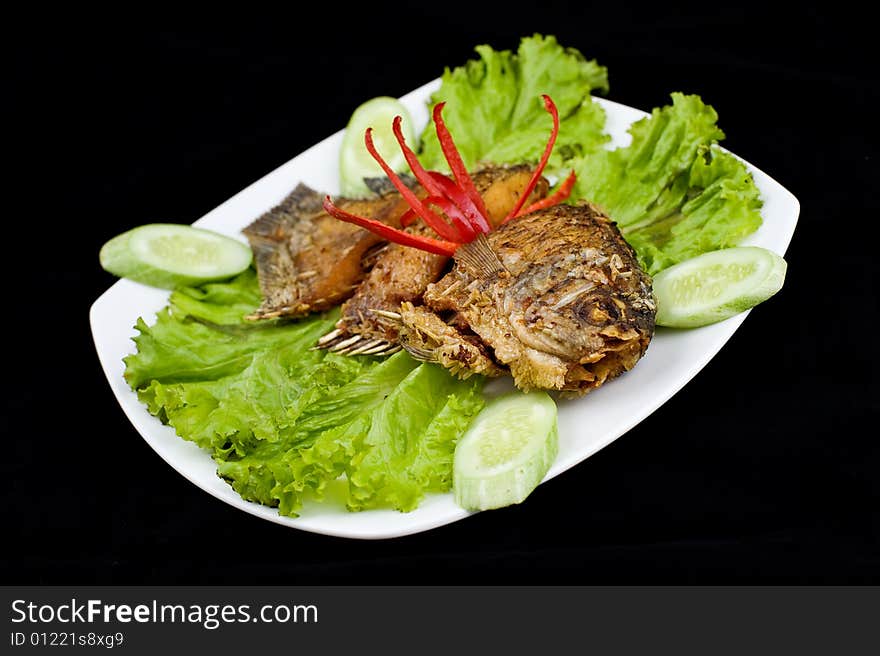 Photo of delicious fried fish seafood