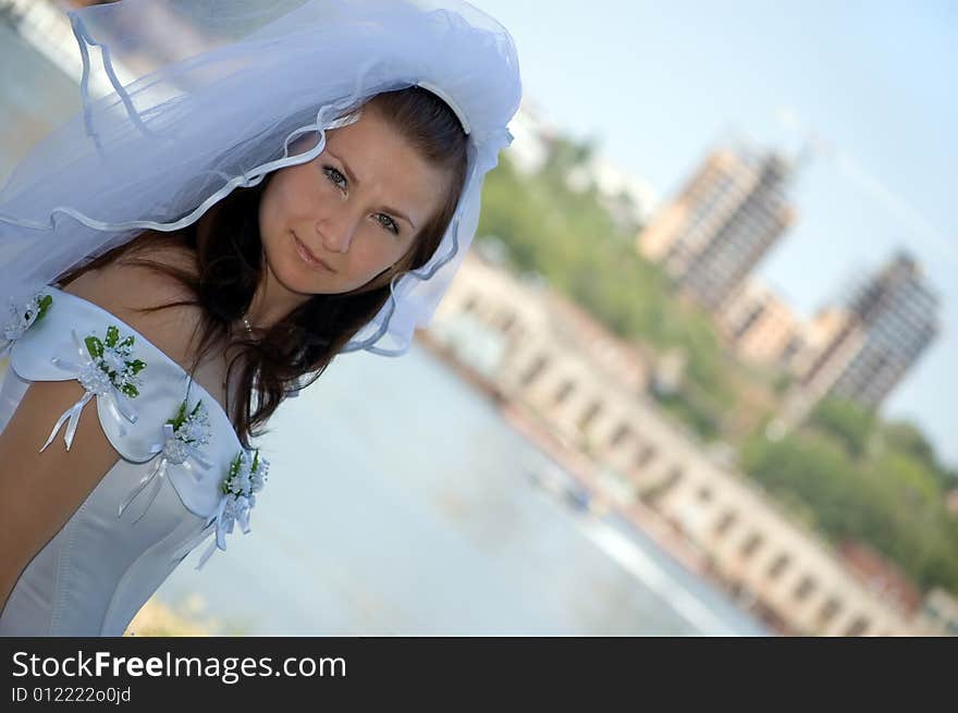 The Bride Against A City