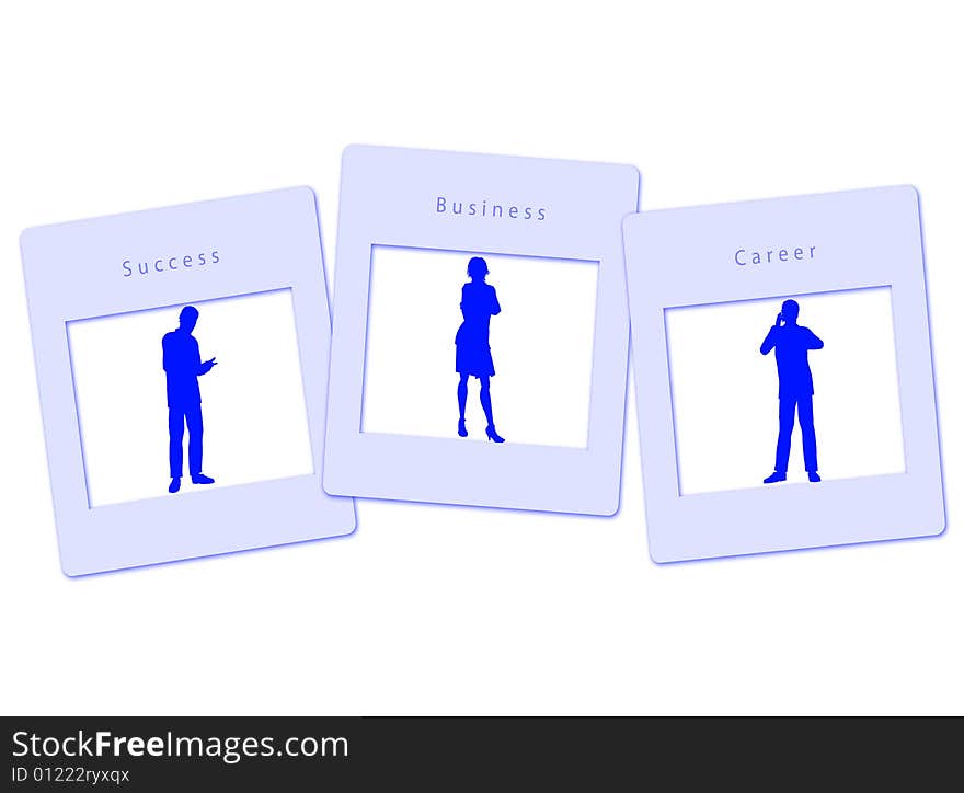 Business figures silhouette in the frame. Business figures silhouette in the frame