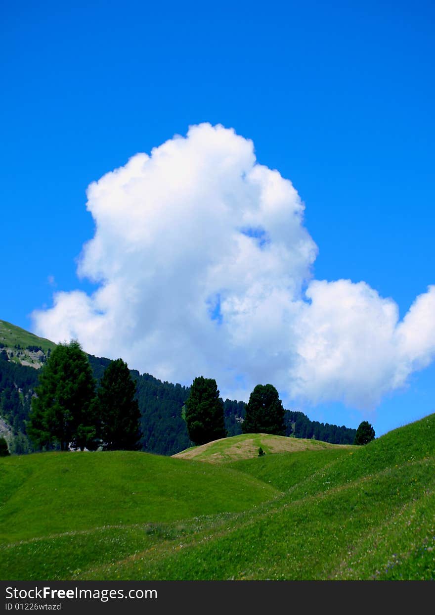 A beautiful landscape in a mountain place. A beautiful landscape in a mountain place