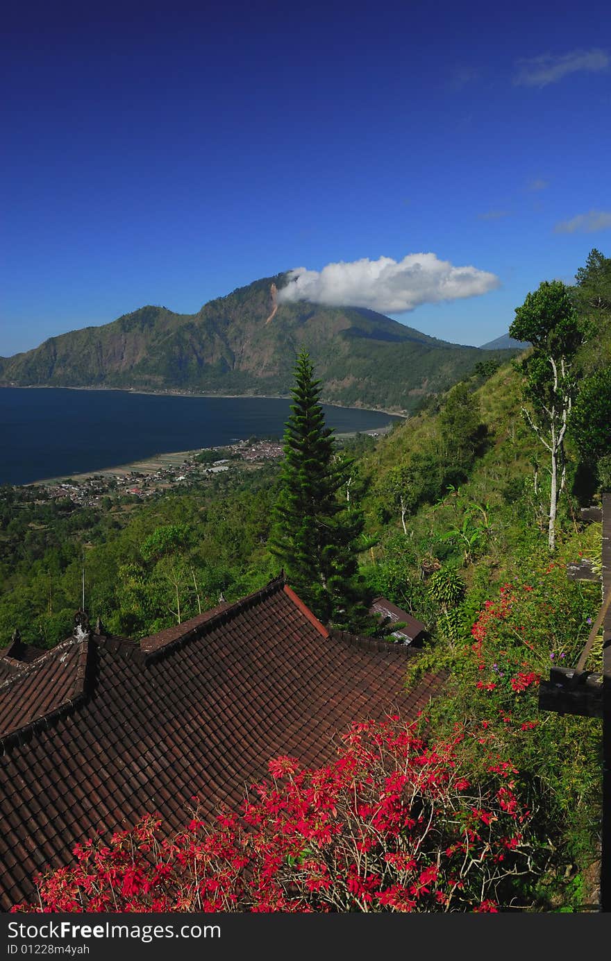 View at alpine lake Batur