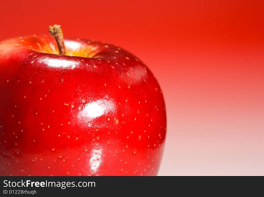 Shinny Red Ppple Close-up