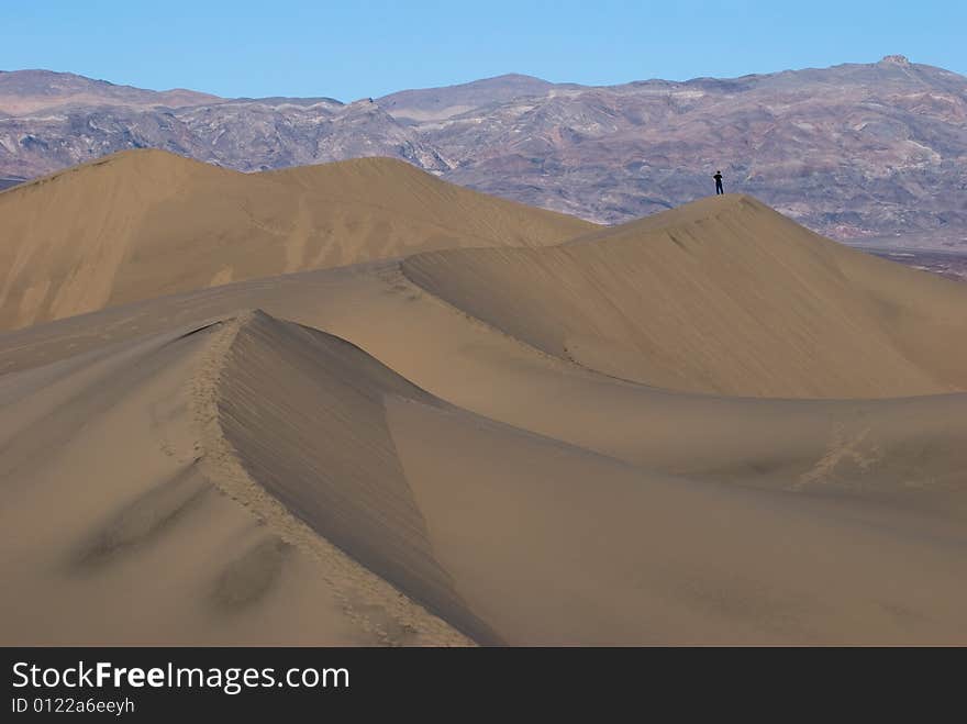 Sand Dunes In Death Valley At Sunrise