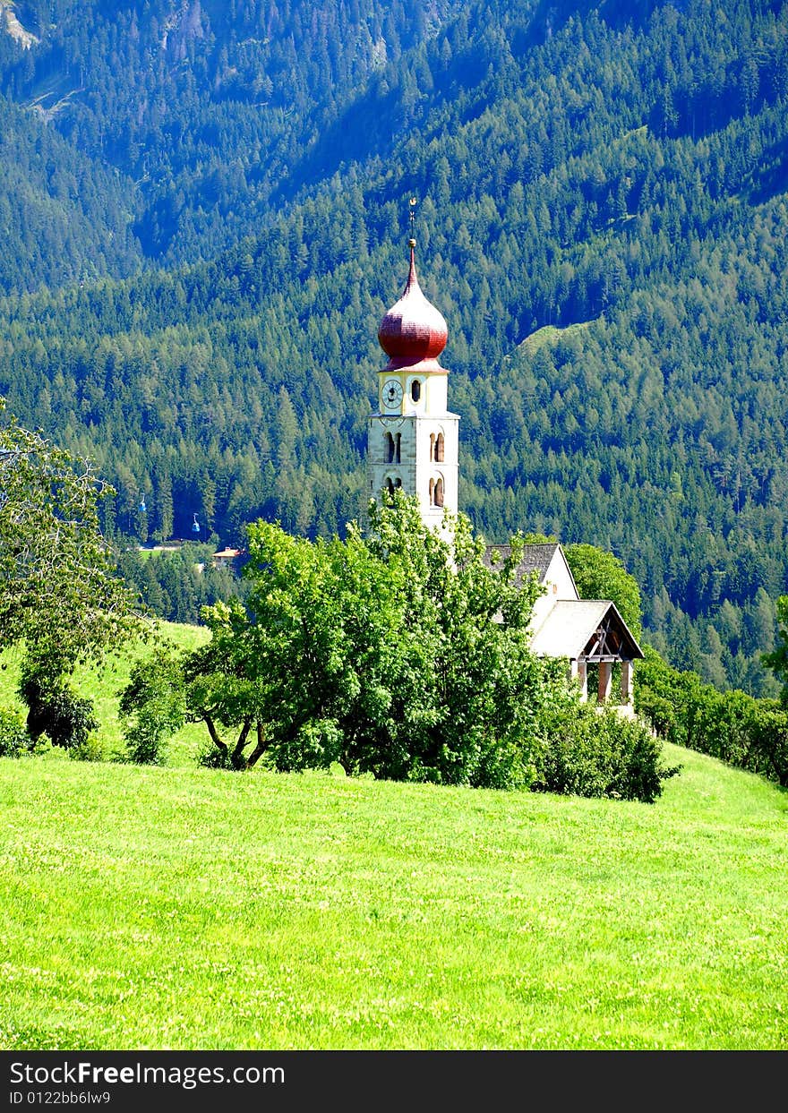 A pretty shot of S.Valentino church in Sud Tyrol