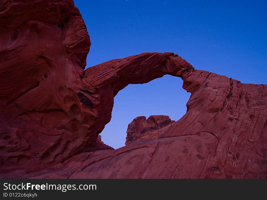 Red Rock Arch Under Blue Sky