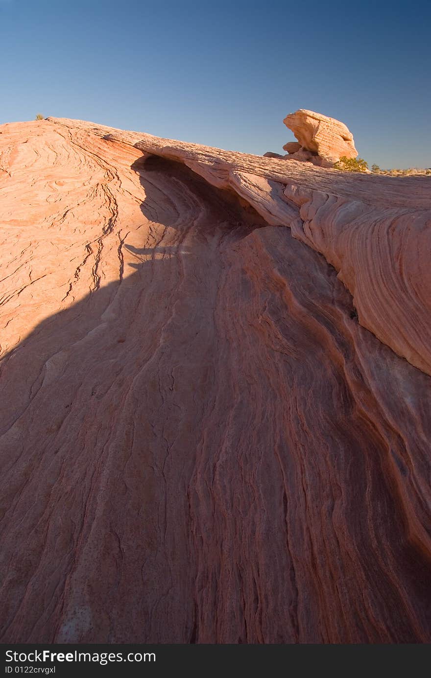 Wavelike red rock formation in Valley of Fire