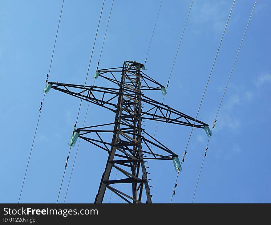 Energy power line on sky