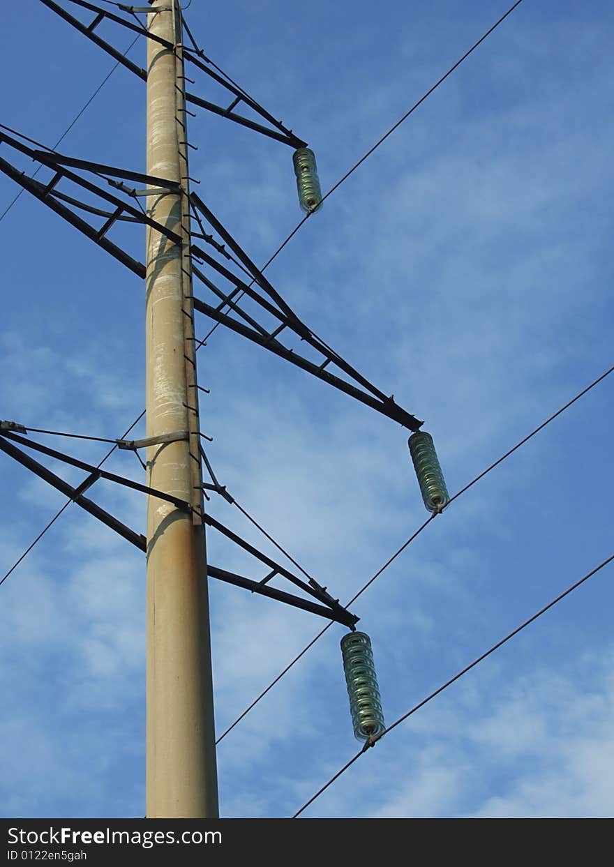 Energy power line on sky