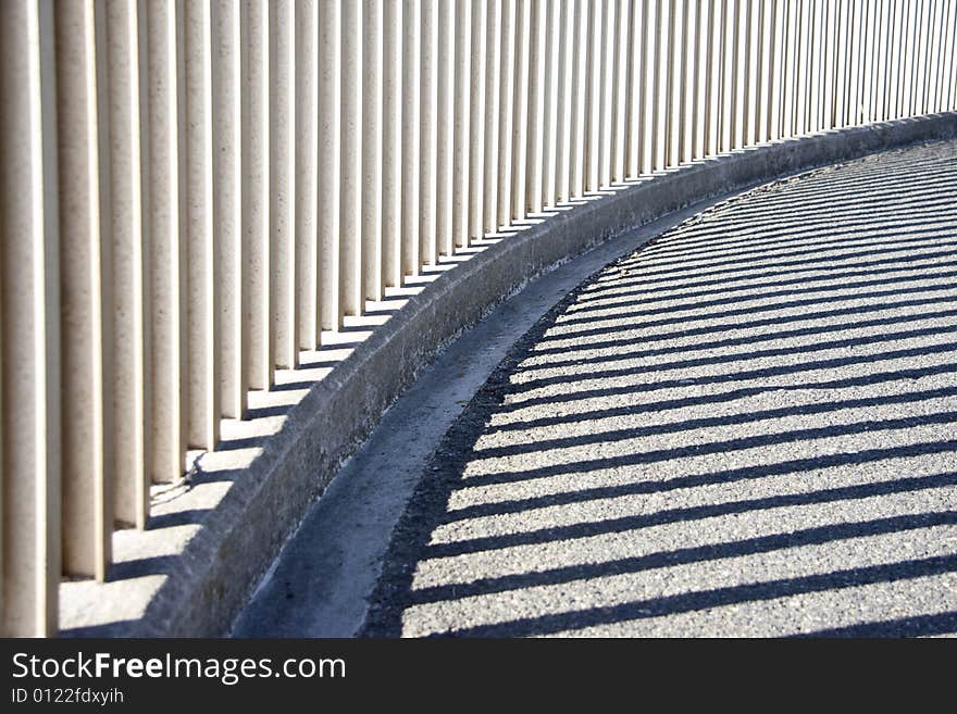 Curved Abstract Of An Urban Walkway