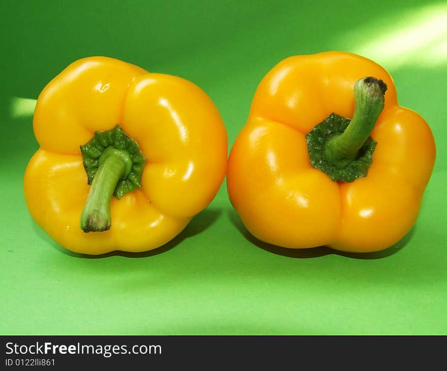 Two yellow pepper