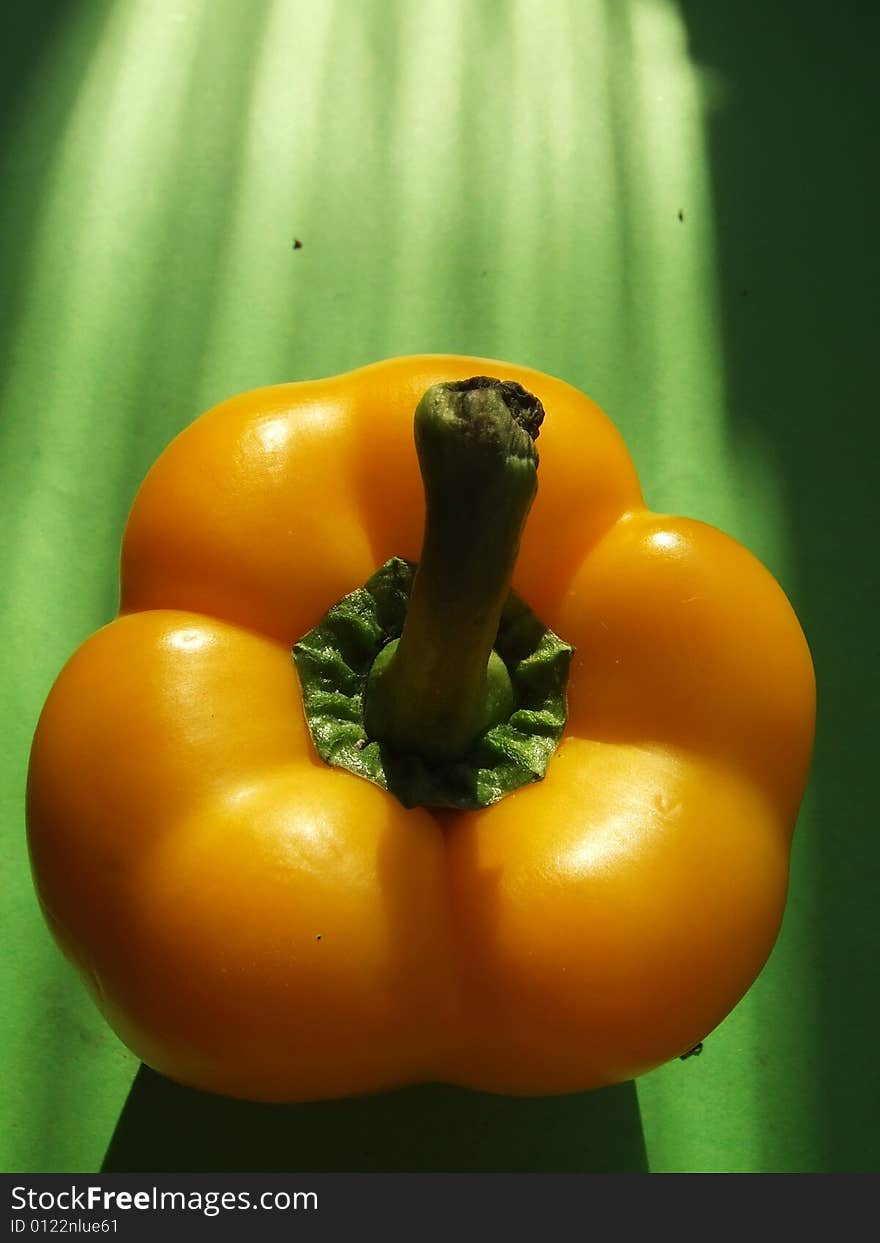 Yellow Pepper In Solar Beams