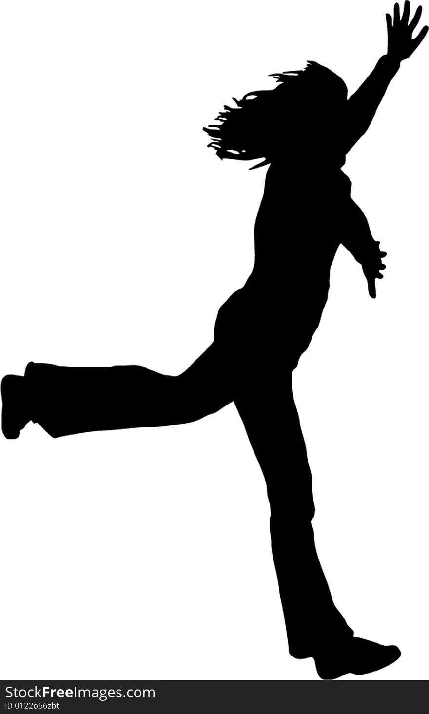 Illustration of a girl jumping