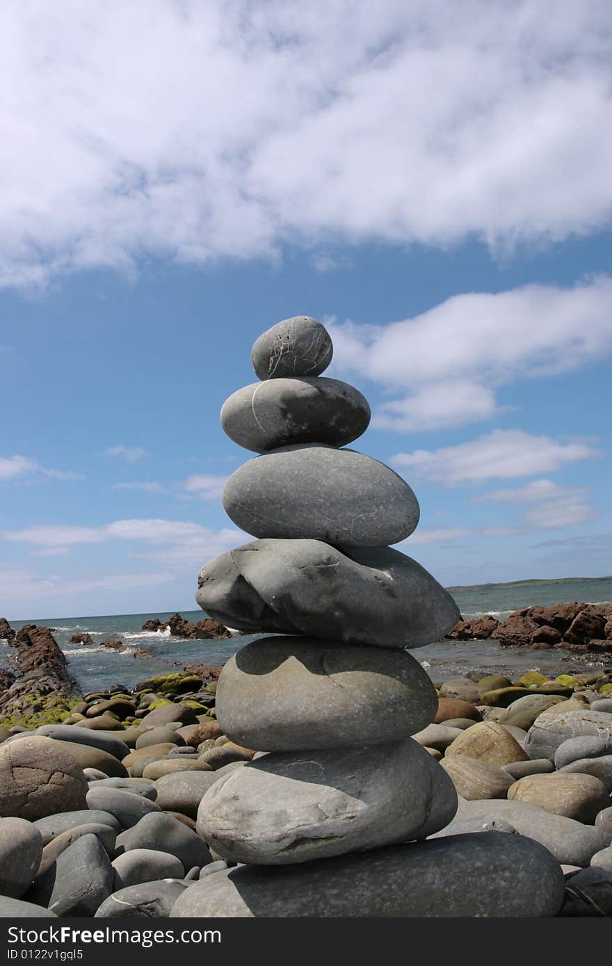 Stones stacked on top of each other to show creativity. Stones stacked on top of each other to show creativity