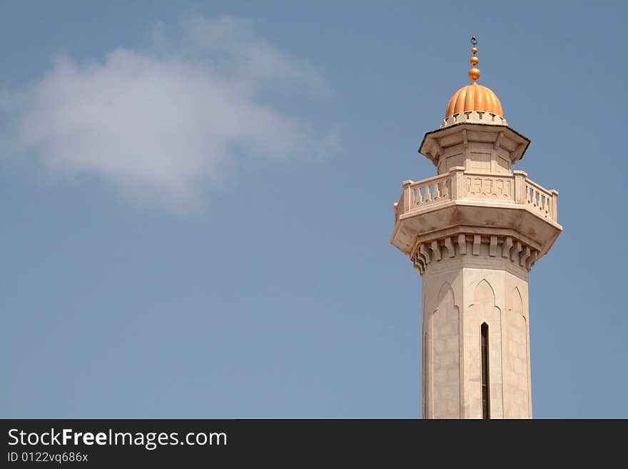 Minaret in Habib Bourgiba's mausoleum in Monastir, Tunisia.