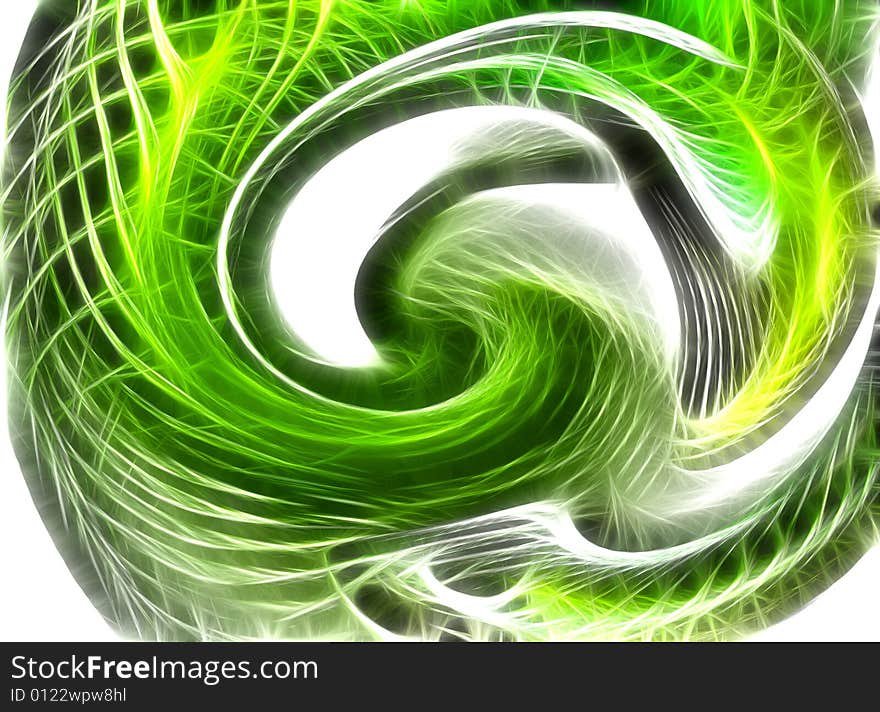 Green glowing fractal illustration