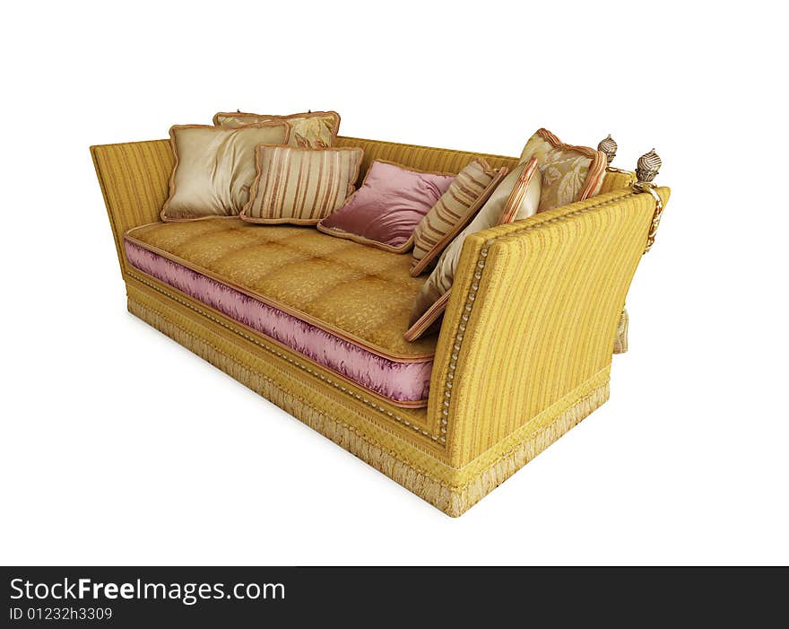 Striped Sofa With Pillows