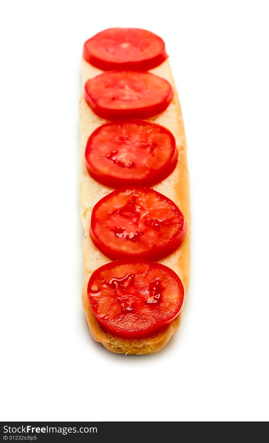 Sandwich with tomato isolated on white