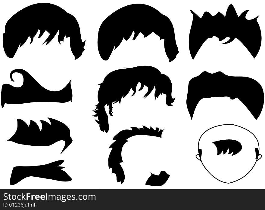 10 haircuts, isolatd with eps format