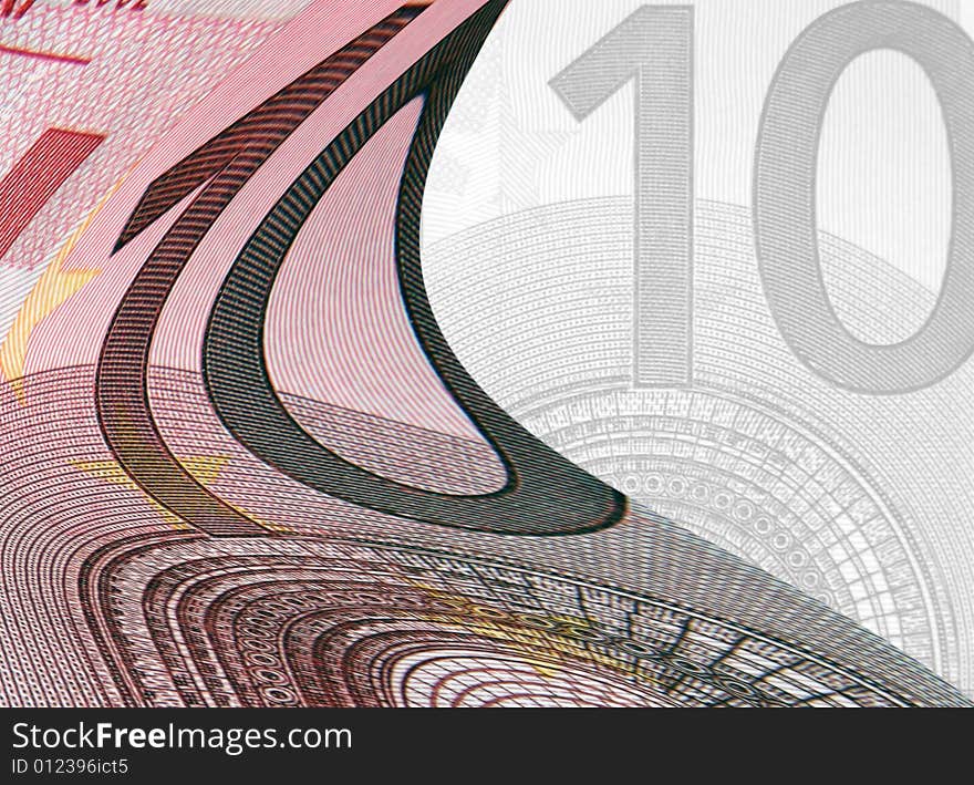 Close-up abstract of distorted euro bank note. Close-up abstract of distorted euro bank note