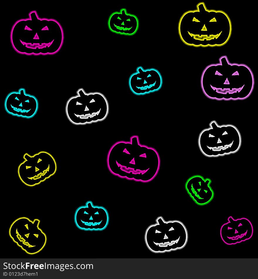 Neon light halloween tile. May also be considered as seamless. Neon light halloween tile. May also be considered as seamless