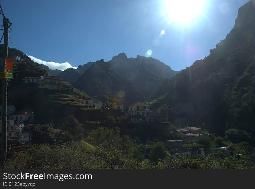 Day sunny in the interior of Madeira.