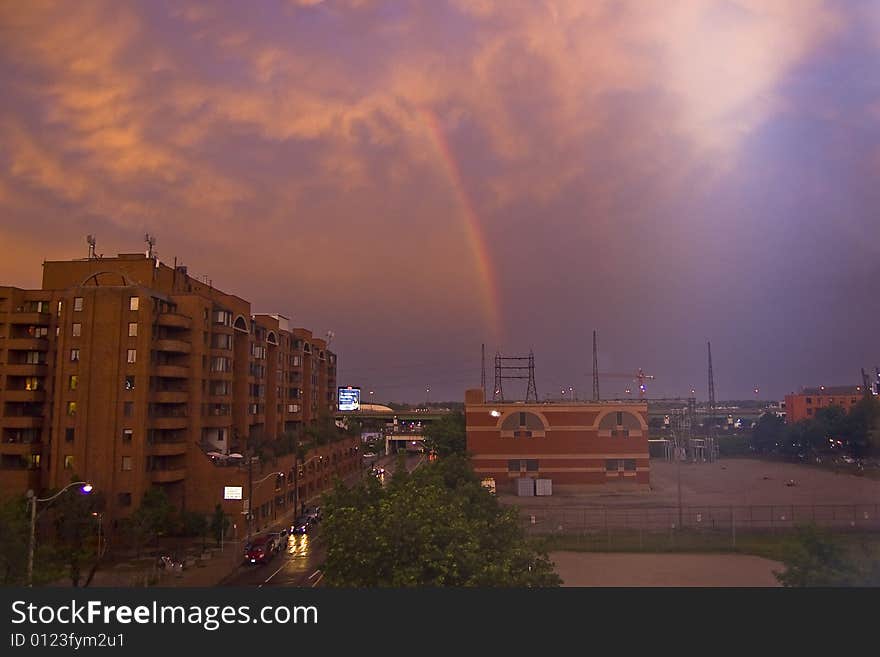 Photo taken from 5th floor during a severe thunderstorm in Toronto. Photo taken from 5th floor during a severe thunderstorm in Toronto