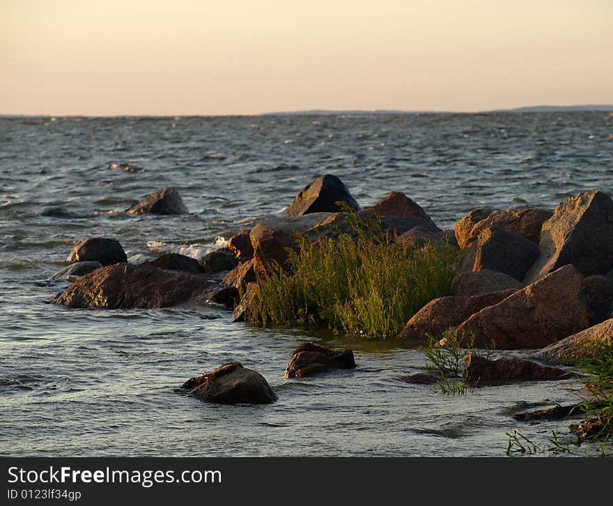 Rocks in twilight