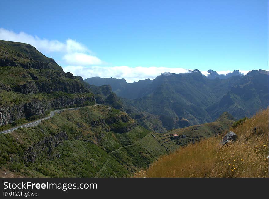 Some of the drills at the foot of the mountains are levadas water pipes to transport water from one part to another part of the island. Some of the drills at the foot of the mountains are levadas water pipes to transport water from one part to another part of the island.