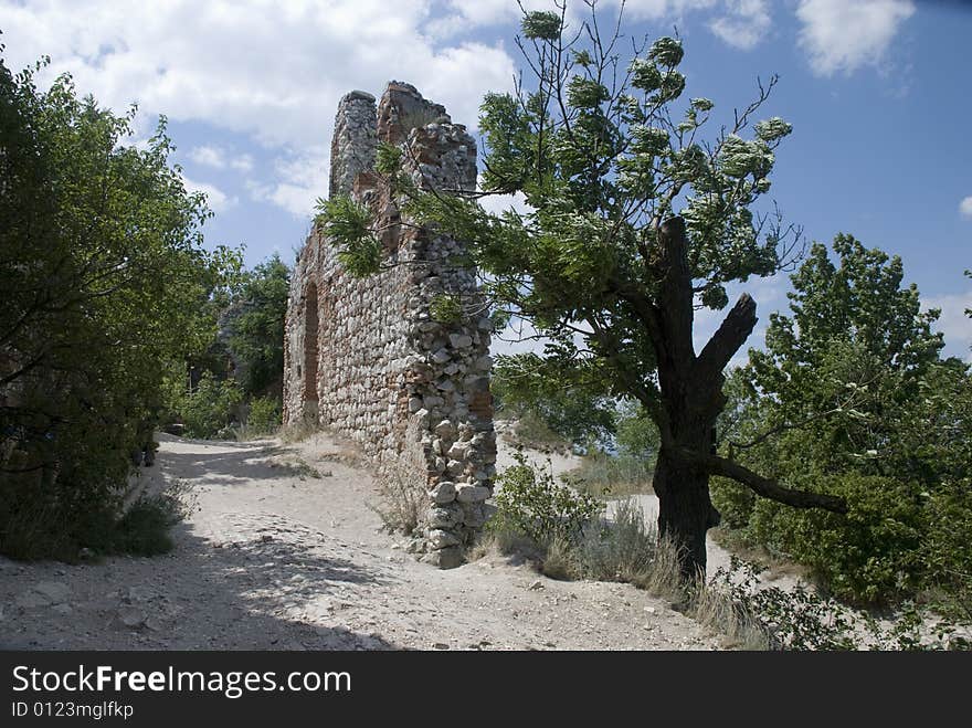 Ruin of castle in Maidburg - Dívčí hrady (Děvičky, Maidberk, Maidenburg), Pálava-Moravia, czech republic