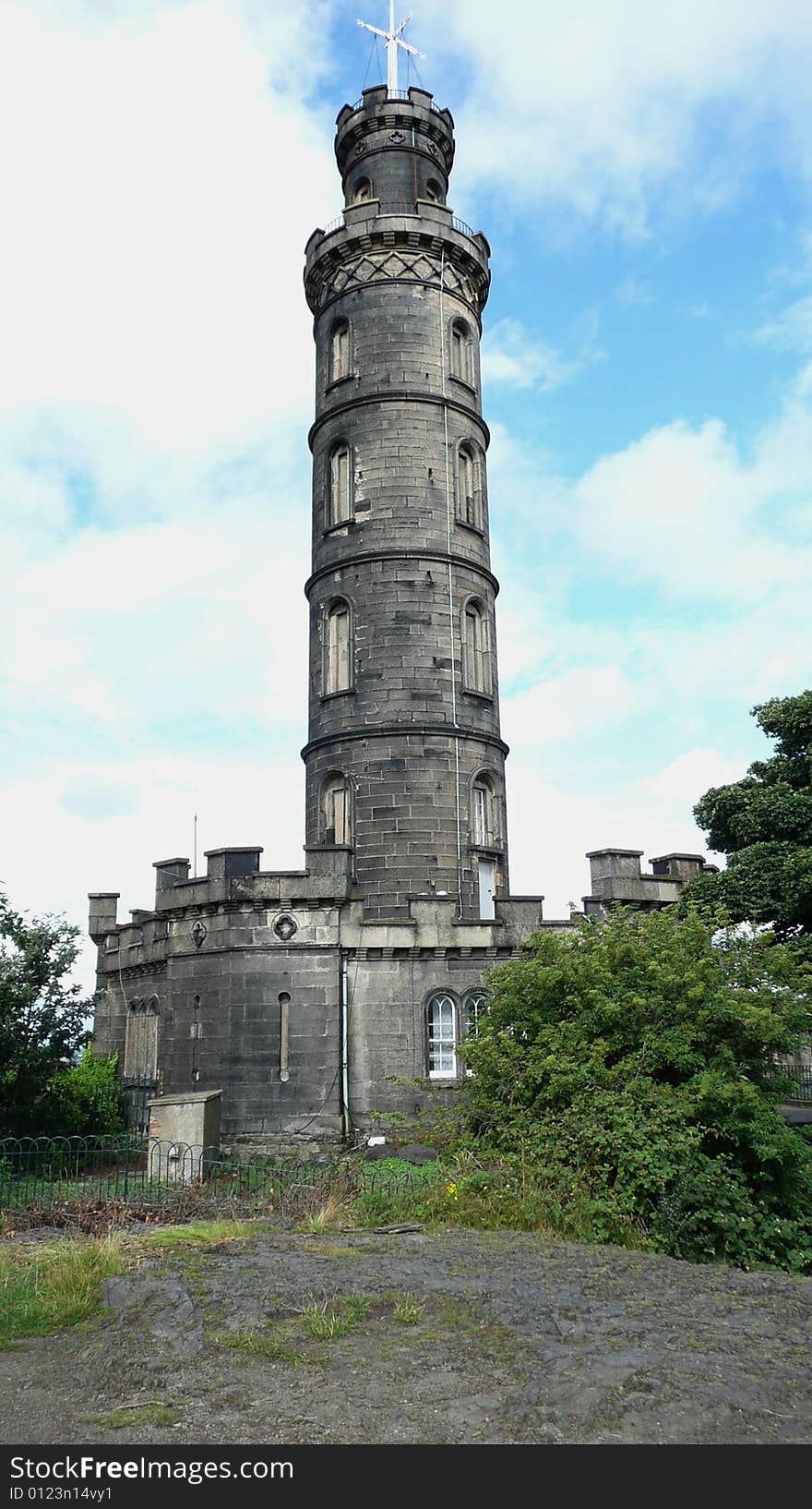 Nelson monument on calton hill in edinburgh