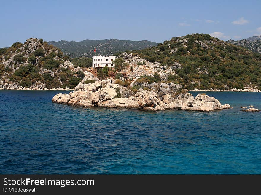 The turkish lahdscape typical, coast of Mediterranean sea