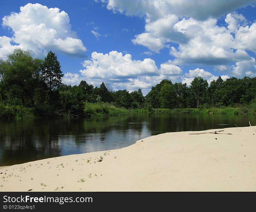 View of nice  river and the sky. View of nice  river and the sky