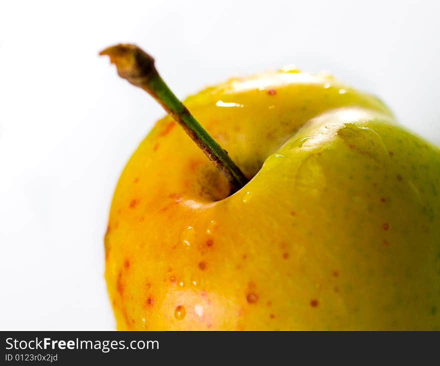 Plum With Water Drops Isolated On White