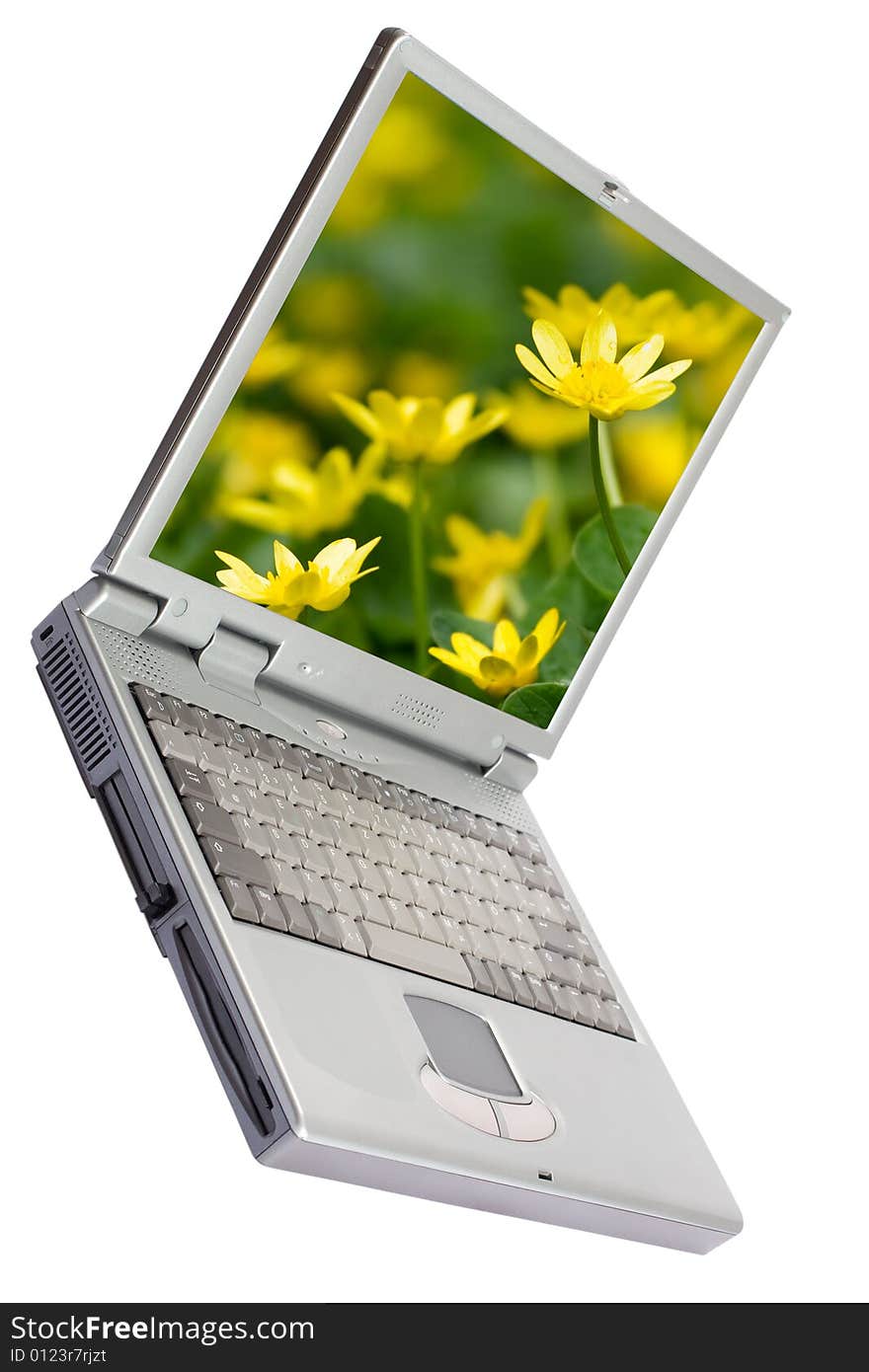 Portable laptop computer isolated on white