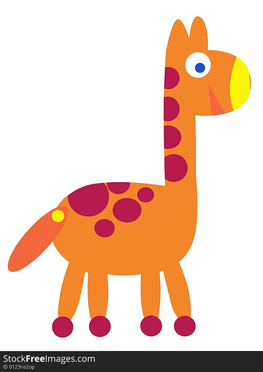 Art illustration of a funny giraffe