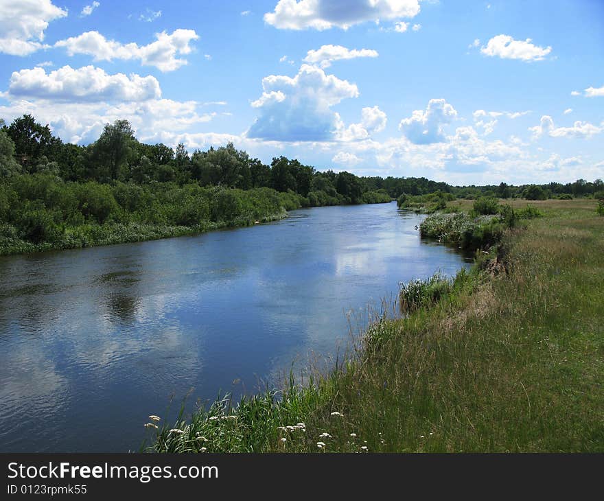 View of nice  river and the sky. View of nice  river and the sky