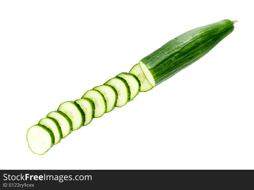 Sliced cucumber - healthy eating - vegetables - close up