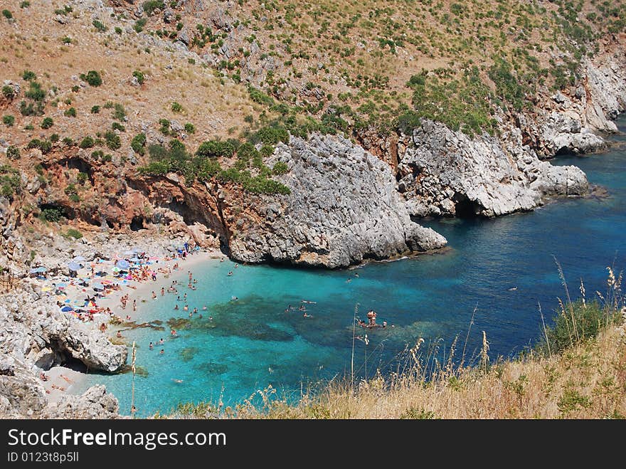 A bay in the reserve of zingaro in Sicily. A bay in the reserve of zingaro in Sicily