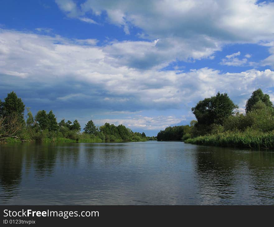 View of nice  river and the sky. View of nice  river and the sky