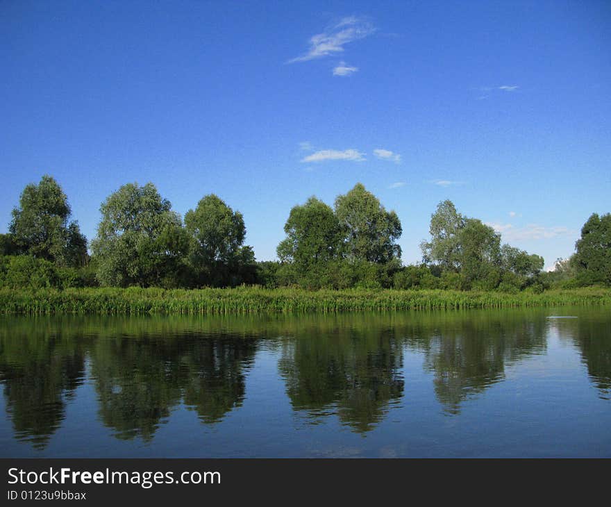 View of nice  river and the sky. View of nice  river and the sky