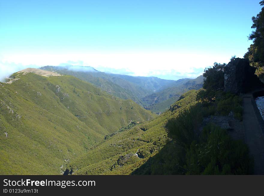 View from the levada do risco on the island of Madeira.