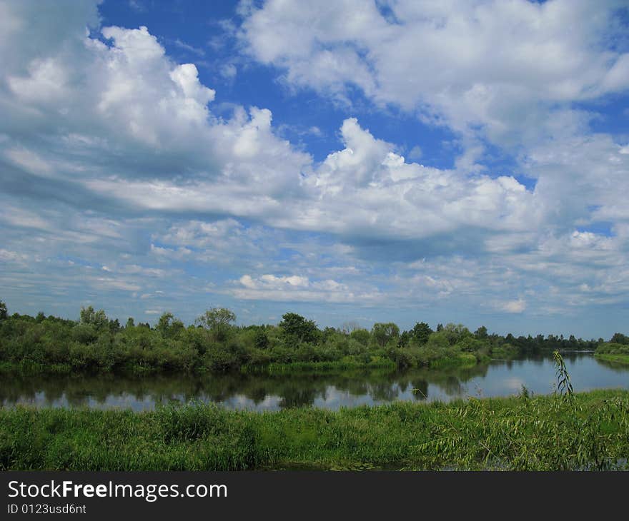 View of nice  river and the sky. View of nice  river and the sky