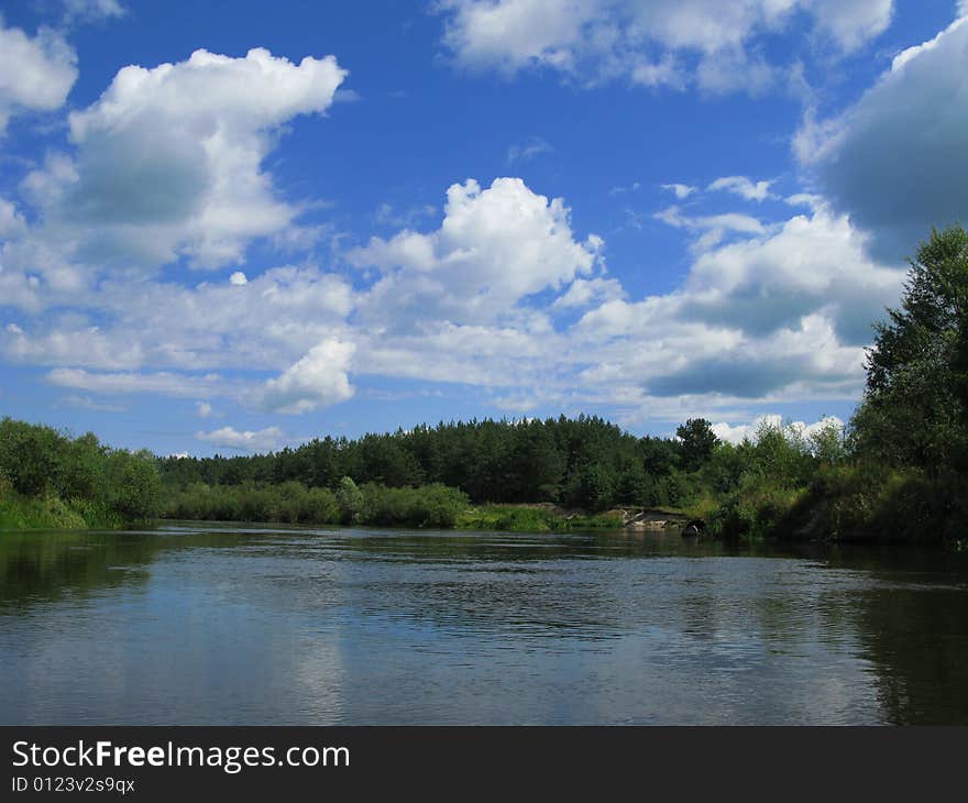 View of nice  river and the sky. View of nice  river and the sky