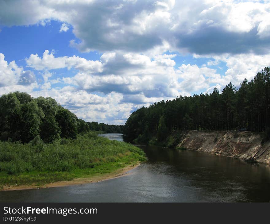 View of nice  river and the sky. View of nice  river and the sky