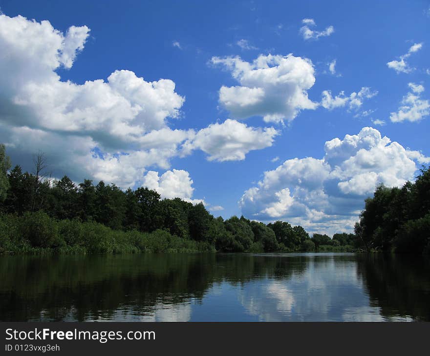 View of nice  river and the sky. View of nice  river and the sky