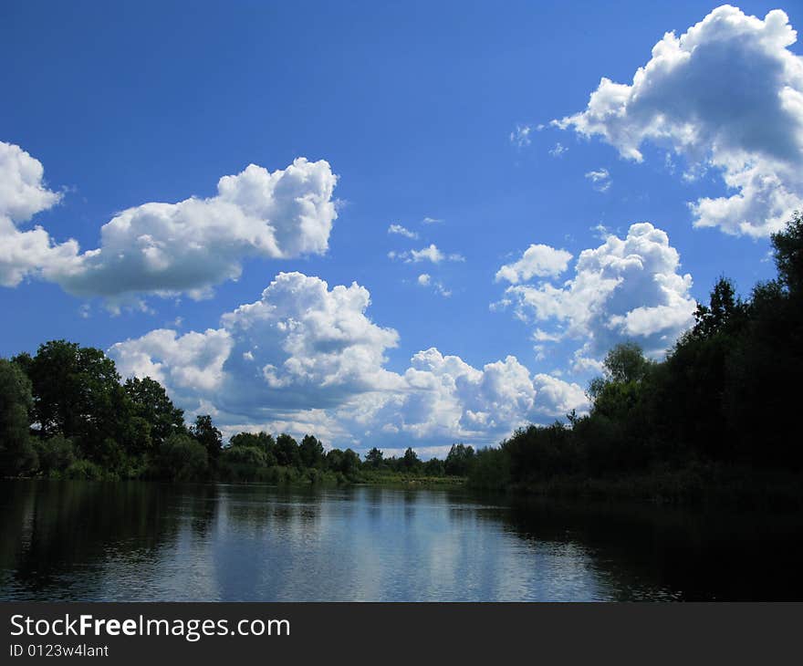 View of nice  river and the sky. View of nice  river and the sky