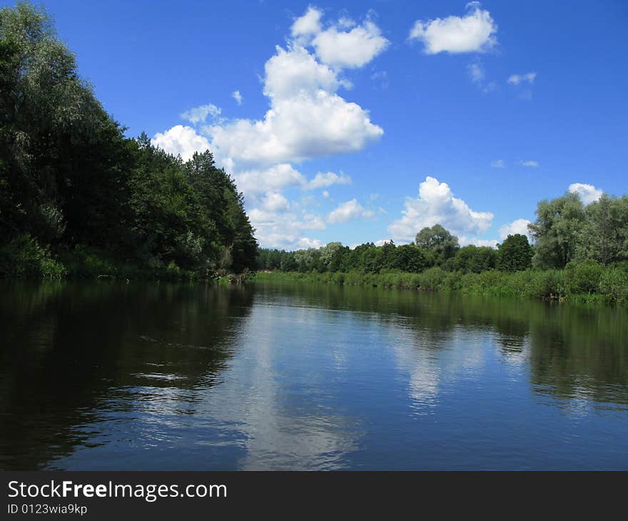 View of nice  river and the sky. View of nice  river and the sky