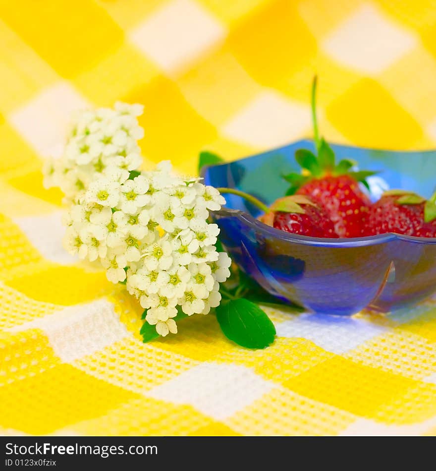 Flower and strowberry