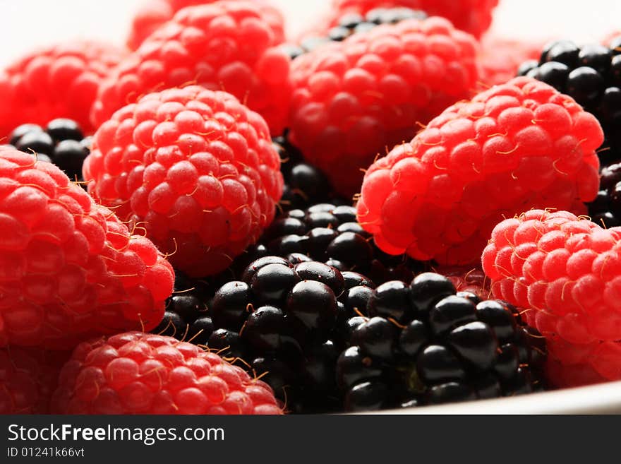 Raspberries and blackberries